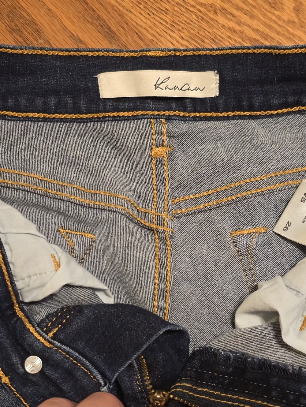 Kancan Women’s Shorts Sz 26 Dark Wash Distressed Destroyed Holes Denim Jean - Picture 9 of 14